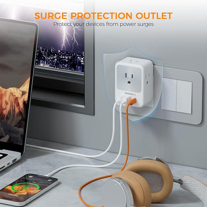 Surge Protector Wall Outlet Extender, TESSAN Multi Plug Outlet Splitter - Image 3