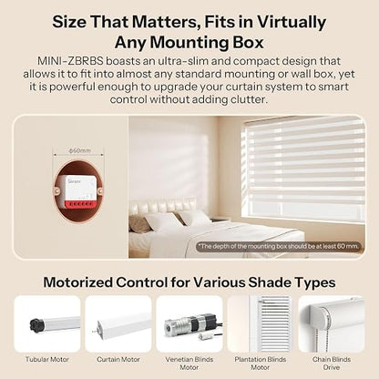 SONOFF Zigbee Smart Roller Shutter Switch, MINI-ZBRBS, Mini Size, Percentage - Image 4