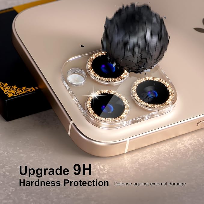 beuxece for 6 Pack iPhone 16 Pro/iPhone 16 Pro Max Camera Lens Protector 9H - Image 3
