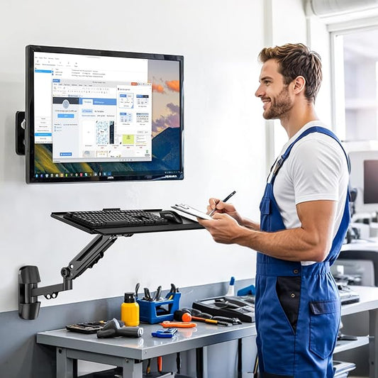 Wall Mount Keyboard Tray- Keyboard and Mouse Stand & Monitor Mount Arm - Image 2