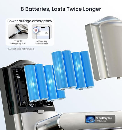 Veise VE029 WiFi Smart Lever Lock, Fingerprint Keyless Entry Door Lock - Image 9