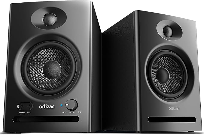 Ortizan C7 Dual-Mode 2.0 Studio Monitors, Active Monitor Speakers by Ortizan