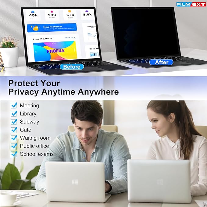 FILMEXT Privacy Screen for Microsoft Surface Laptop 13.8 inch 7th Generation - Image 3