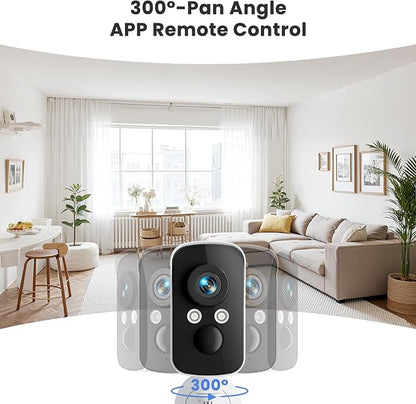 300° Pan Wireless Outdoor Security Camera, No Subscription Free 7-Day Cloud/SD - Image 2