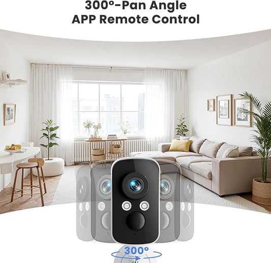 300° Pan Wireless Outdoor Security Camera, No Subscription Free 7-Day Cloud/SD - Image 2