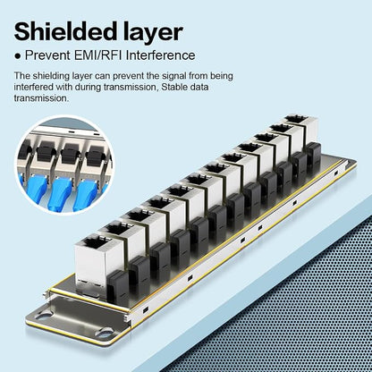 12 Port Patch Panel CAT7 Keystone Patch Panel Wall Mount 10 Inch Bracket - Image 7