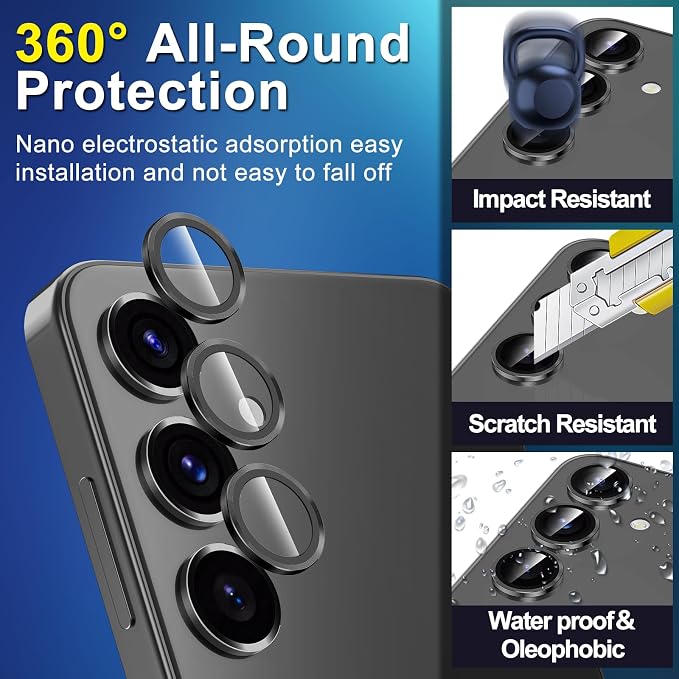 for Samsung Galaxy S24 FE Camera Lens Protector, Individual Metal Ring Tempered - Image 3