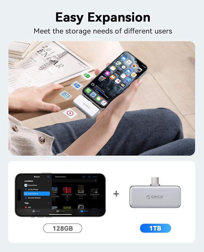 ORICO FlashPod 1TB Portable SSD Up to 2000MB/s, Direct Plug Design, High-Speed - Image 4