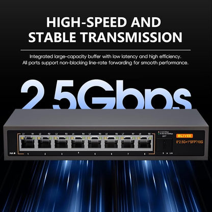 8-Port 2.5GB Ethernet Switch, Unmanaged 2.5G Gaming Network Switch | 8 x - Image 2
