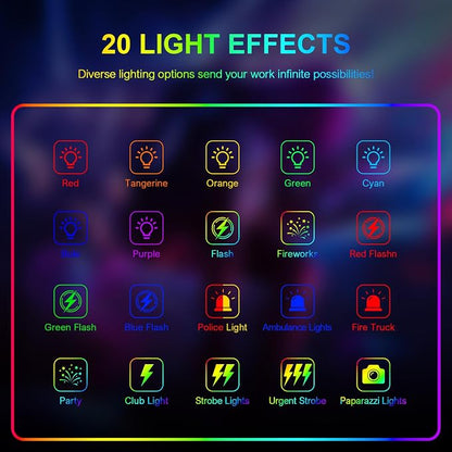 Hagibis RGB Camera Light, 360°Full Color Portable Video Light LED Photo Light w - Image 5
