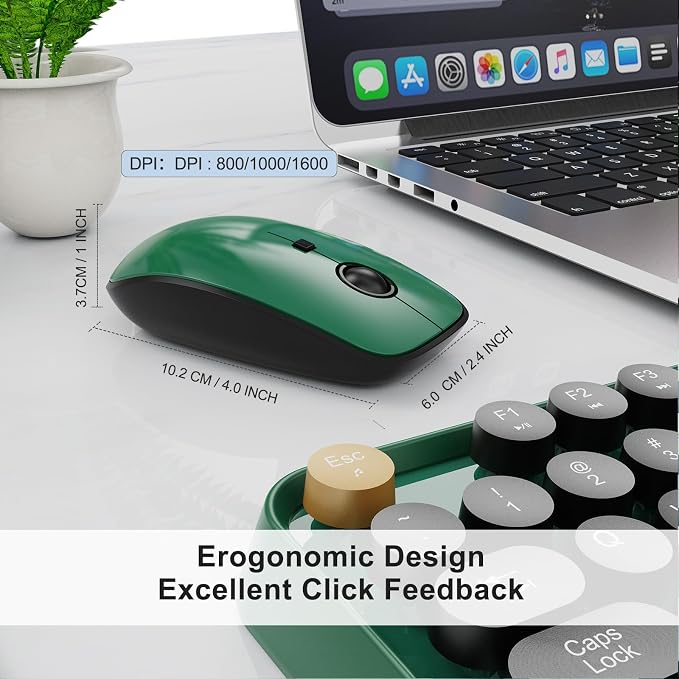 Wireless Keyboard and Mouse Combo, 104 Round Keys Cute Colorful Keyboard and - Image 4