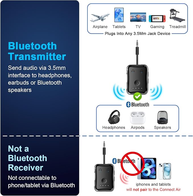 Premium Bluetooth 5.4 Transmitter, Airplane Wireless Adapter, Supports 2 - Image 7