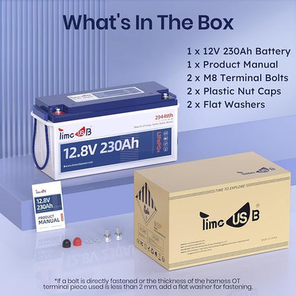 12V 230Ah LiFePO4 Battery, Built-in 150A BMS, Max. 1920W Power Output & 2944Wh - Image 9