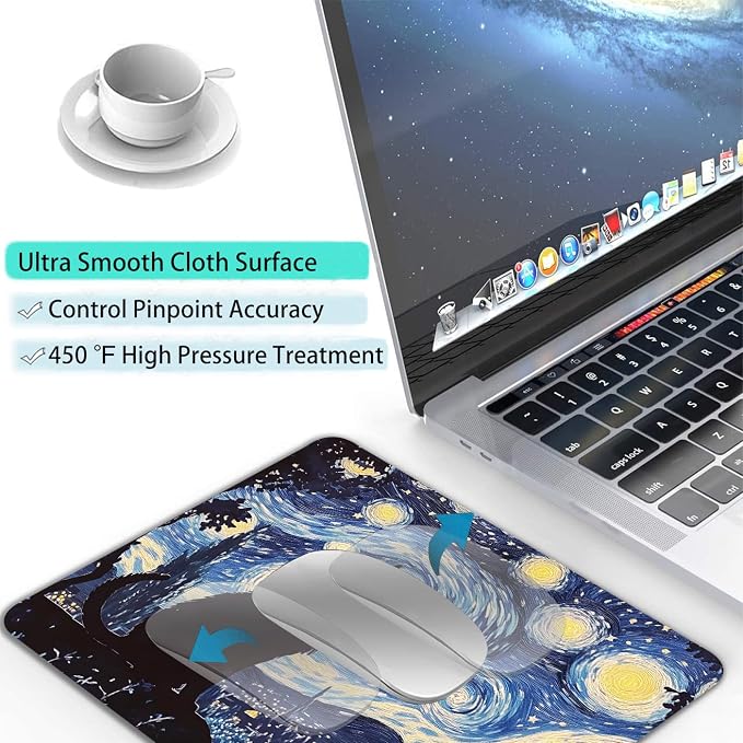 Starry Night Black Cat Custom Mouse Pad - Image 4