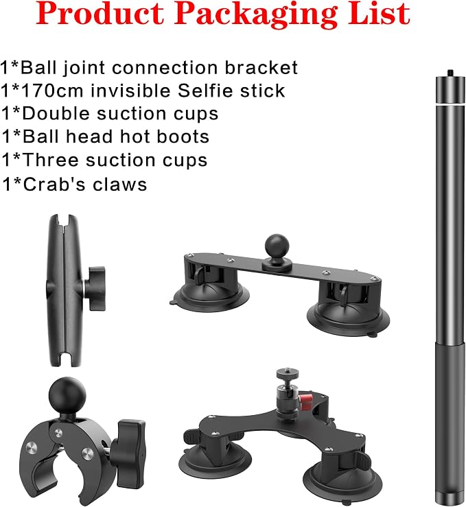 Taisioner Suction Car Mount for Camera Insta360 X5/X4/X3/X2/GO 3/ONE/RS - Image 6