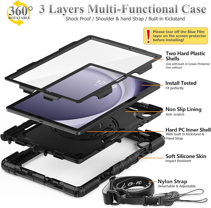 SEYMAC stock Case for Samsung Galaxy Tab A9 8.7'', Full-Body Drop Protection - Image 8