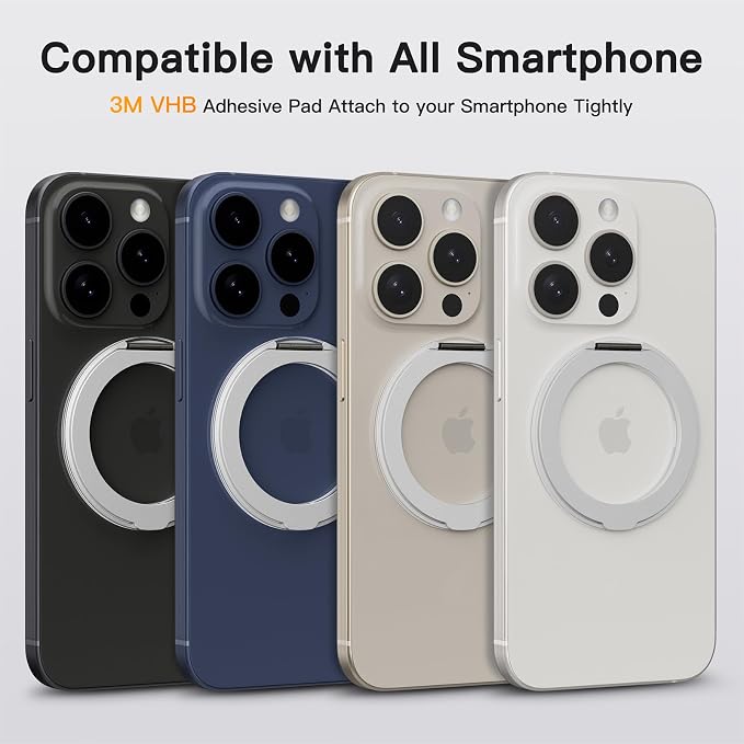 COOLQO 2Pcs 360 Spin Cell Grip Ring Phone Stand Magnetic Holders - Image 2