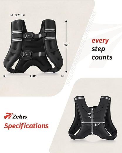 ZELUS Weighted Vest, 6lb/8lb/12lb/16lb/20lb/25lb/30lb Weight Vest - Image 8