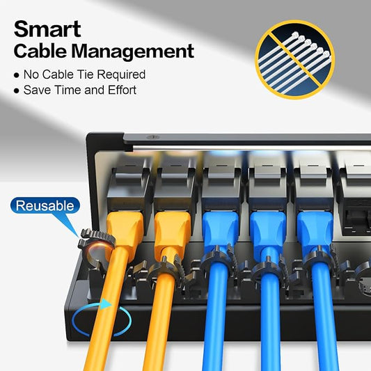 Patch Panel 6 Port with 6pcs Cat6 Keystone Jack【EC Listed】 Shielded No Rust and - Image 2