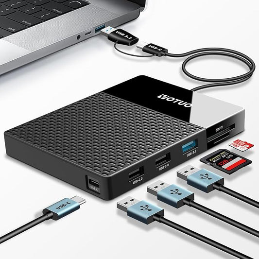 1TB External Hard Drive, USB C Multiport Hub HDD 7-in-1, USB 3.0, SD/TF Card by YOTUO