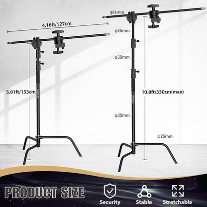 LOMTAP C Stand Light Stand Stainless Metal Photography Kit - Image 3