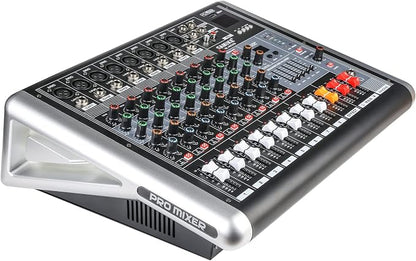 Mixers Audio 8 Channel Mixer Power Mixer Amplifier 2 * 300 Watt Output Dj Mixer by MADOWL