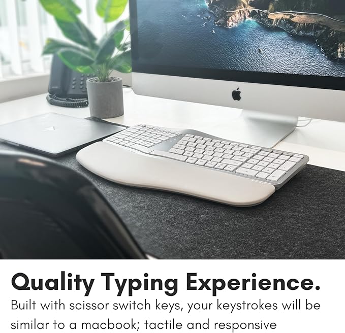 Macally Bluetooth Ergonomic Keyboard, Wireless Split Keyboard, Carpal Tunnel - Image 5