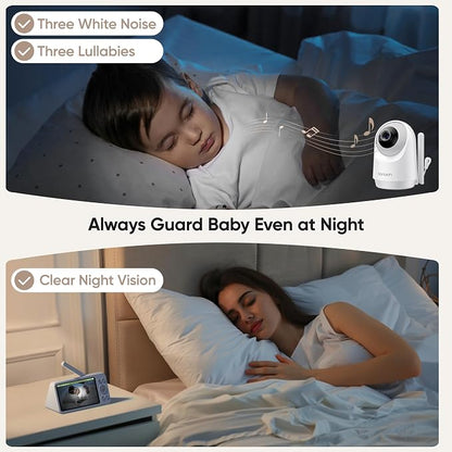 bonoch 2K 5.5" Baby Monitor No WiFi, 1600ft Long Range Video Baby Monitor - Image 7