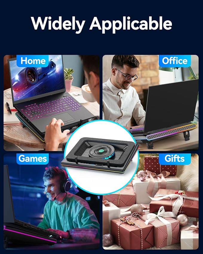 llano V12 RGB Laptop Cooling Pad, Gaming Laptop Cooler - Image 8