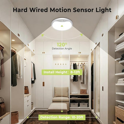 hepside Motion Sensor Ceiling Light Wired, 3000K/4000K/6500K LED Flush Mount - Image 4