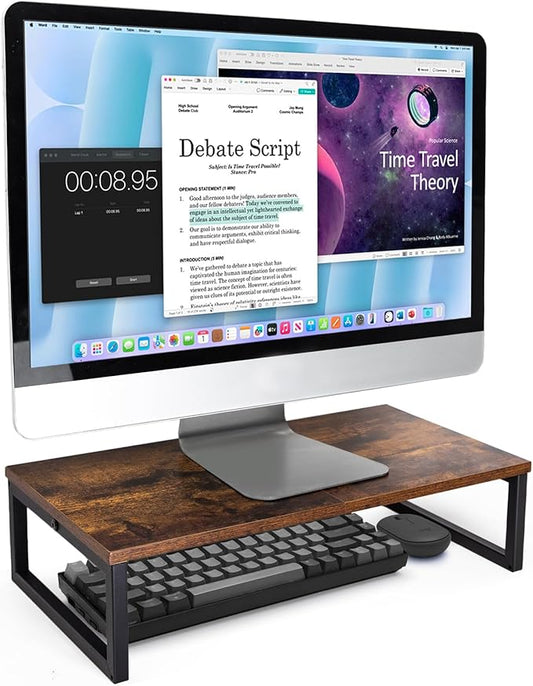 ARCOBIS 20 Inch Monitor Riser, Wood & Metal Computer Monitor Stand Riser by ARCOBIS