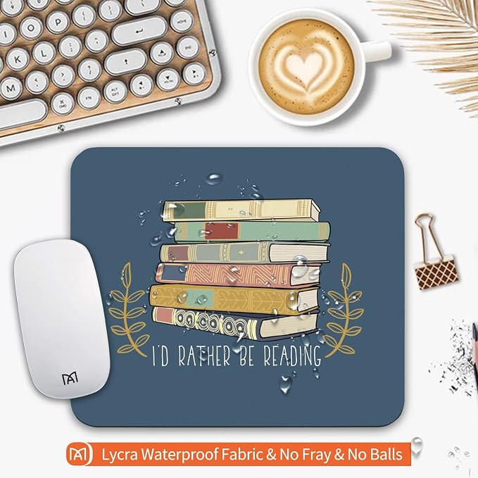 Square Mouse Pad Books, Personalized Premium-Textured Custom Mouse Mat Design - Image 3