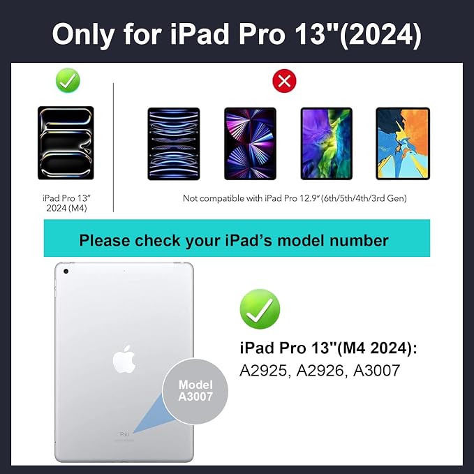 iPad Pro 13 inch Case with Keyboard, Flex Magnetic Detachable Backlit Keyboard - Image 2