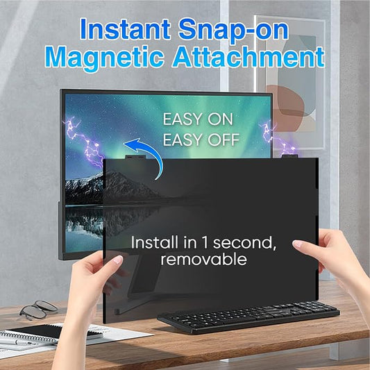 Magnetic Computer Privacy Screen, 27 Inch Removable Hanging Shield - Image 2