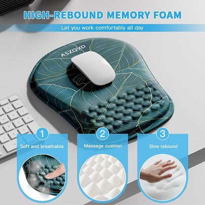 Mouse Pad with Wrist Rest, Ergonomic Mousepads with Wrist Support, Soft Lycra - Image 3