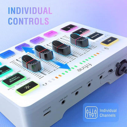 FIFINE Audio Mixer, Gaming Streaming PC Mixer - Image 3