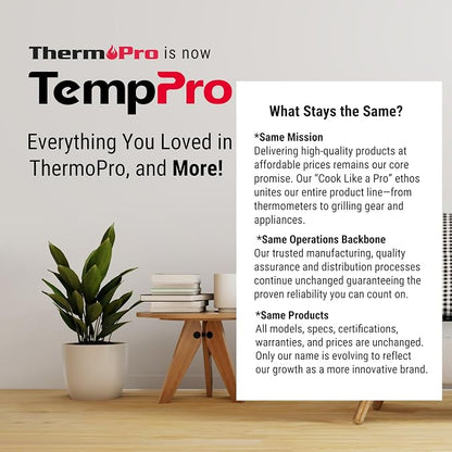 TempPro TP260B Indoor Outdoor Thermometer Wireless 1000FT Range, Digital - Image 9