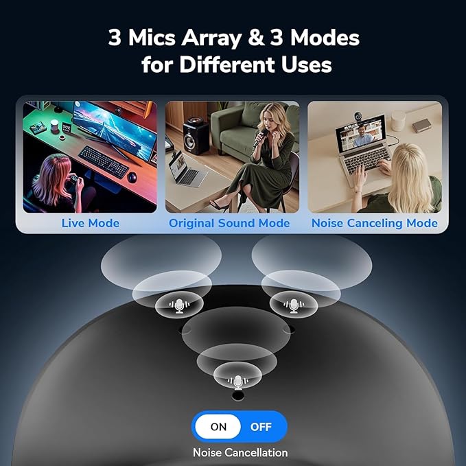EMEET Piko+ Webcam 4K, World’s 1st Dual-Camera AI-Powered 4K Camera, 1/2.55'' - Image 5