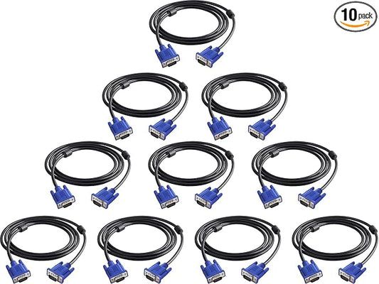 VGA to VGA Monitor Cable 15 Pin Male to Male Computer Cord Support 1080P Full HD by PASOW