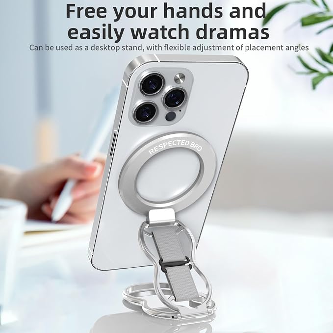RESPECTED-BRO-Magnetic-Phone-Grip-Stand-with-Finger-Strap, 4-in-1 Magnetic Ring - Image 6