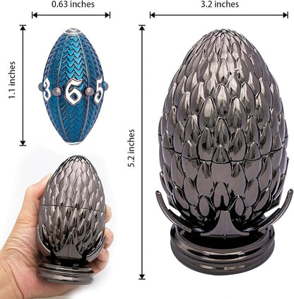 ARUOHHA DND Metal Dice Black Blue Dragons Egg Dice - Image 7