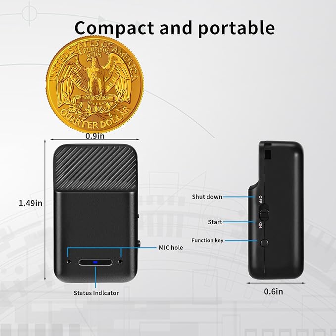 Mini Voice Recorder, 64GB Magnetic Voice Activated Recorder - Image 2
