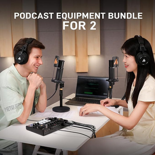 MAONO Podcast Equipment Bundle for 2: Audio Interface Mixer - Image 2
