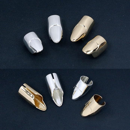 LIANXUE Metal Nail Cover Ring Hip Hop Cosplay Unisex Punk Gold Silver Color - Image 2
