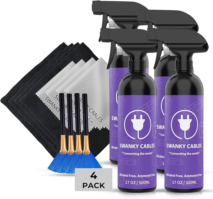 Swanky Computer Screen Cleaner Kit: Set of Electronic Cleaner Spray Microfiber by SWANKYCABLES