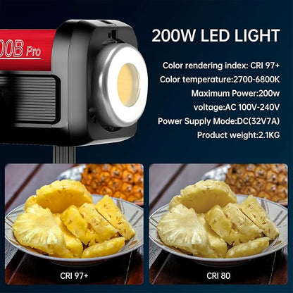 GVM Great Video Maker 200W Video Light Kit, LED Video Light Studio, 45400lux/1m - Image 7