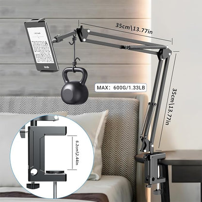 Metal Tablet Holder for Kindle Reading in Bed, Easy Adjust Hands Free Lazy Arm - Image 4