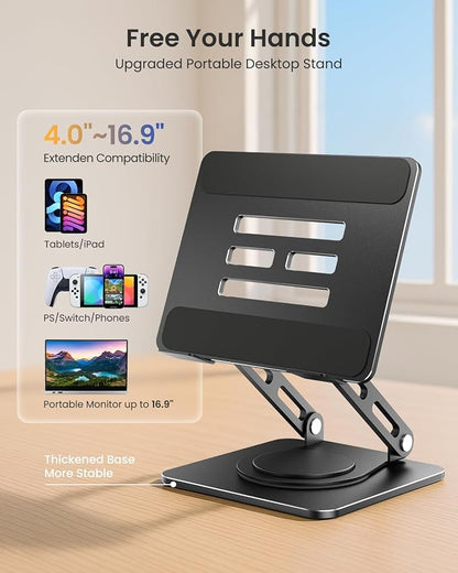 LOXP Adjustable Tablet Stand, 360 Rotating iPad Stand - Image 2