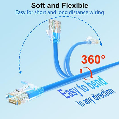 Cat 6 Patch Cables 1 feet, Slim Cat6a Ethernet Patch Cable 10Gbps 550Mhz - Image 4