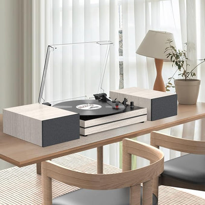 Record Player for Vinyl with External Speakers, Belt-Drive Turntable with Dual - Image 7